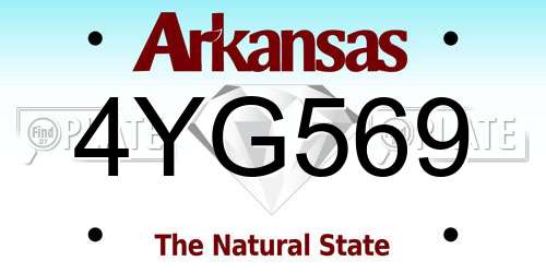 4YG569 Arkansas License Plate