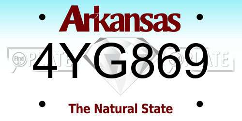 4YG869 Arkansas License Plate