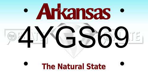 4YGS69 Arkansas License Plate