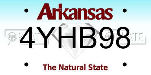 4YHB98 Arkansas License Plate