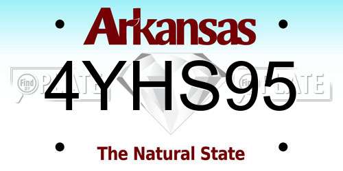 4YHS95 Arkansas License Plate