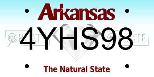 4YHS98 Arkansas License Plate