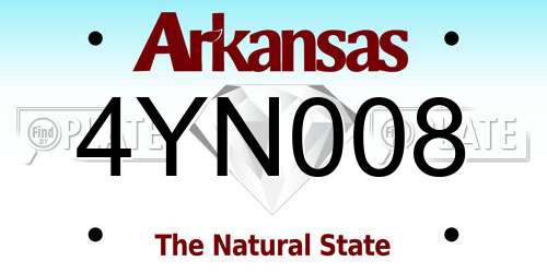 4YN008 Arkansas License Plate