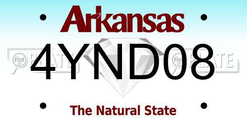 4YND08 Arkansas License Plate