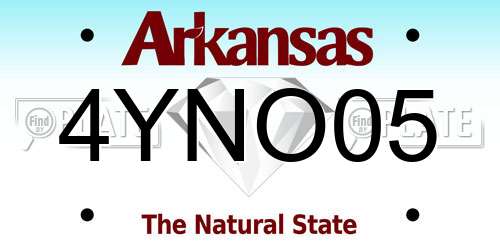 4YNO05 Arkansas License Plate