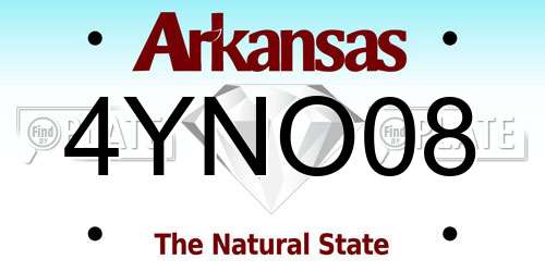 4YNO08 Arkansas License Plate
