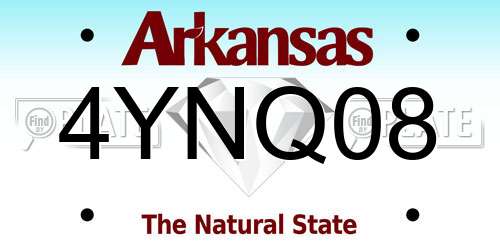 4YNQ08 Arkansas License Plate