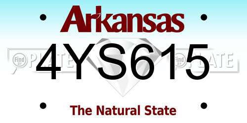 4YS615 Arkansas License Plate