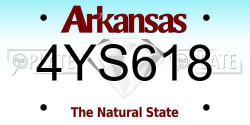 4YS618 Arkansas License Plate