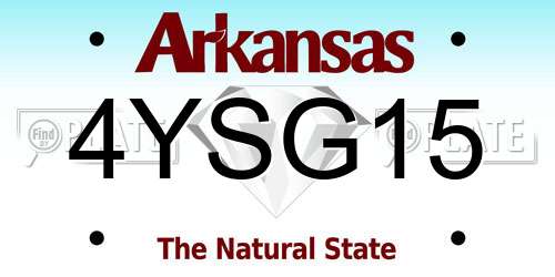 4YSG15 Arkansas License Plate