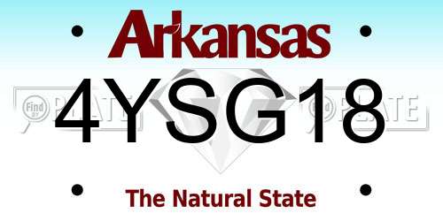 4YSG18 Arkansas License Plate