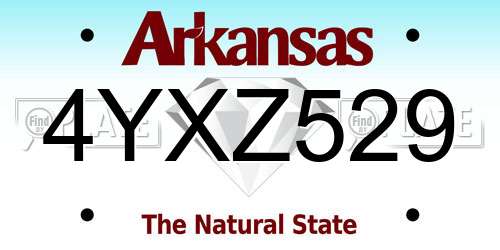 4YXZ529 Arkansas License Plate
