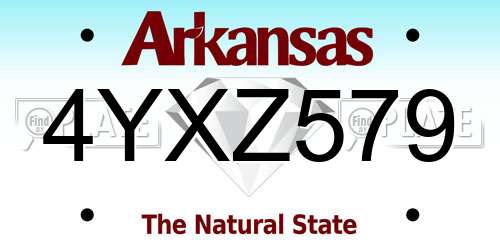 4YXZ579 Arkansas License Plate
