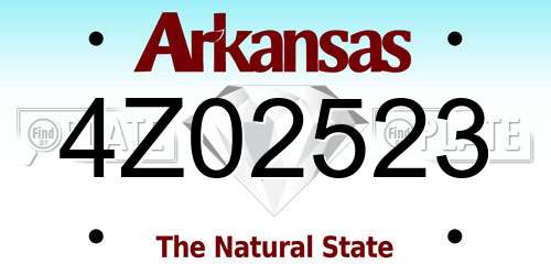 4Z02523 Arkansas License Plate