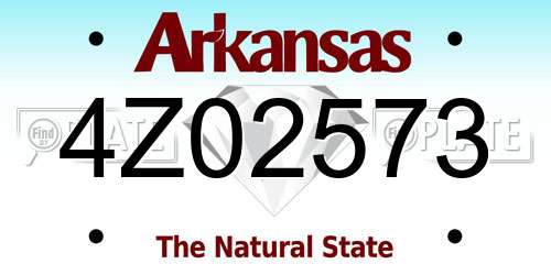 4Z02573 Arkansas License Plate