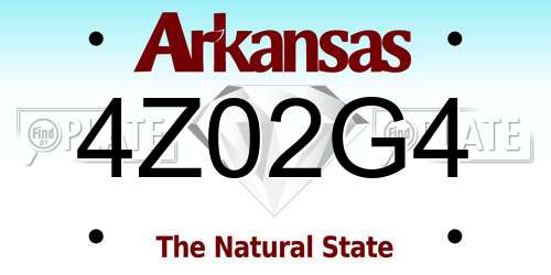 4Z02G4 Arkansas License Plate