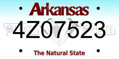 4Z07523 Arkansas License Plate