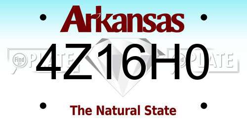 4Z16H0 Arkansas License Plate