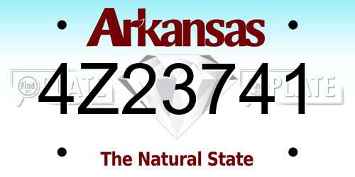 4Z23741 Arkansas License Plate
