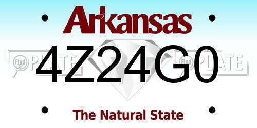 4Z24G0 Arkansas License Plate