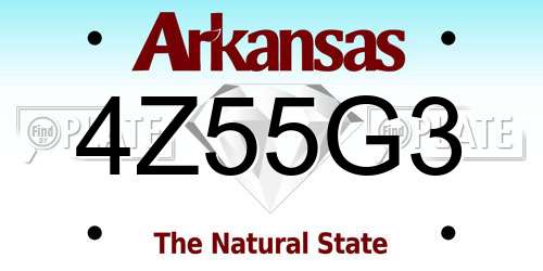 4Z55G3 Arkansas License Plate