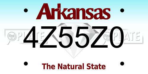 4Z55Z0 Arkansas License Plate