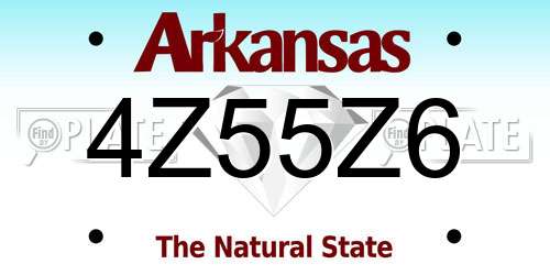 4Z55Z6 Arkansas License Plate