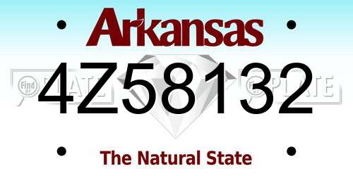 4Z58132 Arkansas License Plate