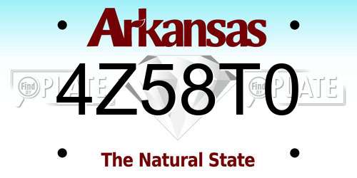 4Z58T0 Arkansas License Plate