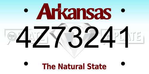 4Z73241 Arkansas License Plate