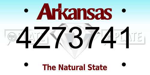 4Z73741 Arkansas License Plate