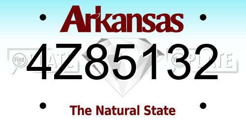 4Z85132 Arkansas License Plate