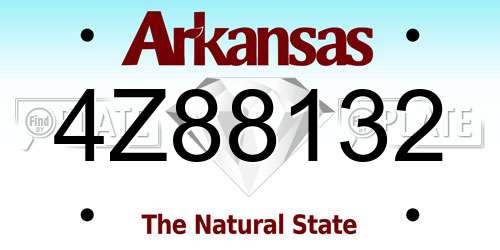 4Z88132 Arkansas License Plate