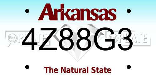 4Z88G3 Arkansas License Plate