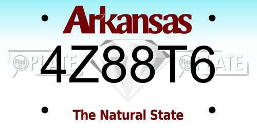 4Z88T6 Arkansas License Plate