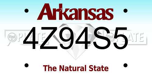4Z94S5 Arkansas License Plate