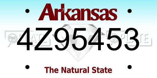 4Z95453 Arkansas License Plate