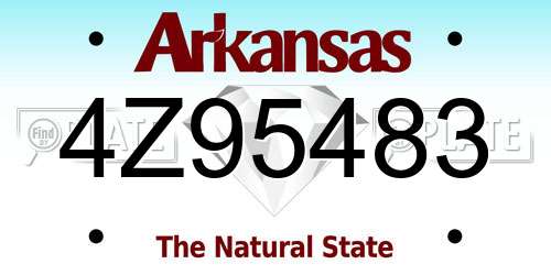 4Z95483 Arkansas License Plate