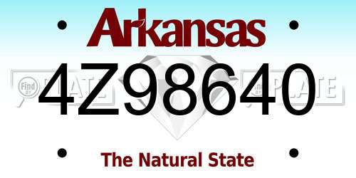 4Z98640 Arkansas License Plate