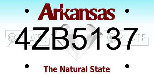 4ZB5137 Arkansas License Plate