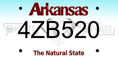 4ZB520 Arkansas License Plate