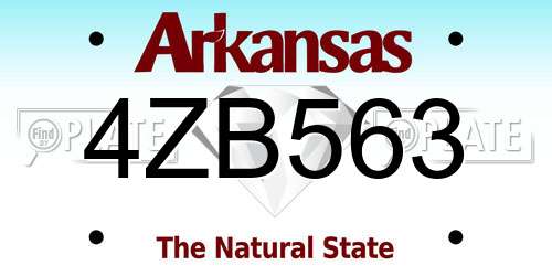 4ZB563 Arkansas License Plate