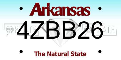 4ZBB26 Arkansas License Plate