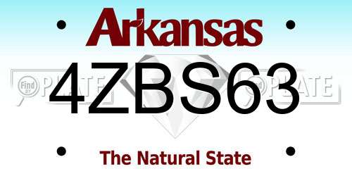 4ZBS63 Arkansas License Plate