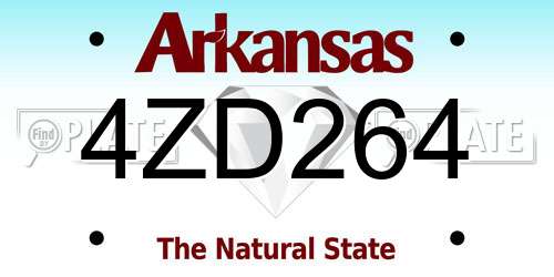 4ZD264 Arkansas License Plate
