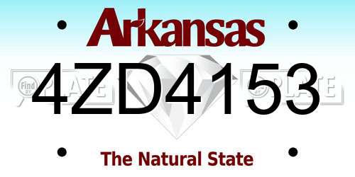 4ZD4153 Arkansas License Plate