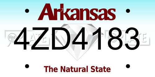 4ZD4183 Arkansas License Plate