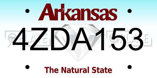 4ZDA153 Arkansas License Plate
