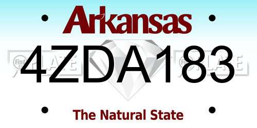4ZDA183 Arkansas License Plate