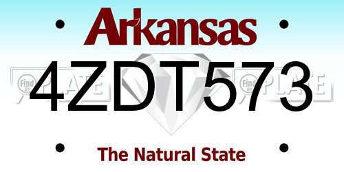 4ZDT573 Arkansas License Plate
